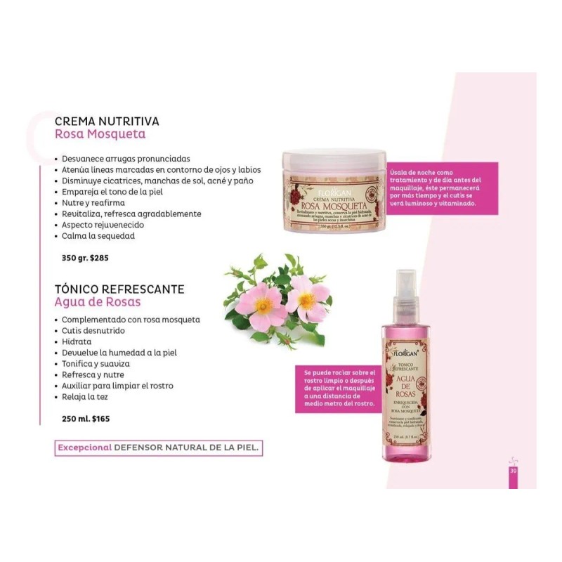 Crema Rosa Mosqueta Florigan® 350grs. Madura A Joven Día/noche