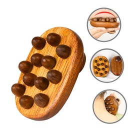 Outanaya Wood Body Massager Brush Portable Manual Acupoint Massage Tool for Home Use for Athletes and Dancers for Shoulders Neck Arms and Back Lightweight Design