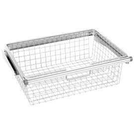 Rubbermaid Configurations Sliding Basket for Closet Drawer Organization, Titanium, Sturdy Slide Out Basket for Home/Laundry/Bathroom/Mudroom/Pantry/Linen Closet