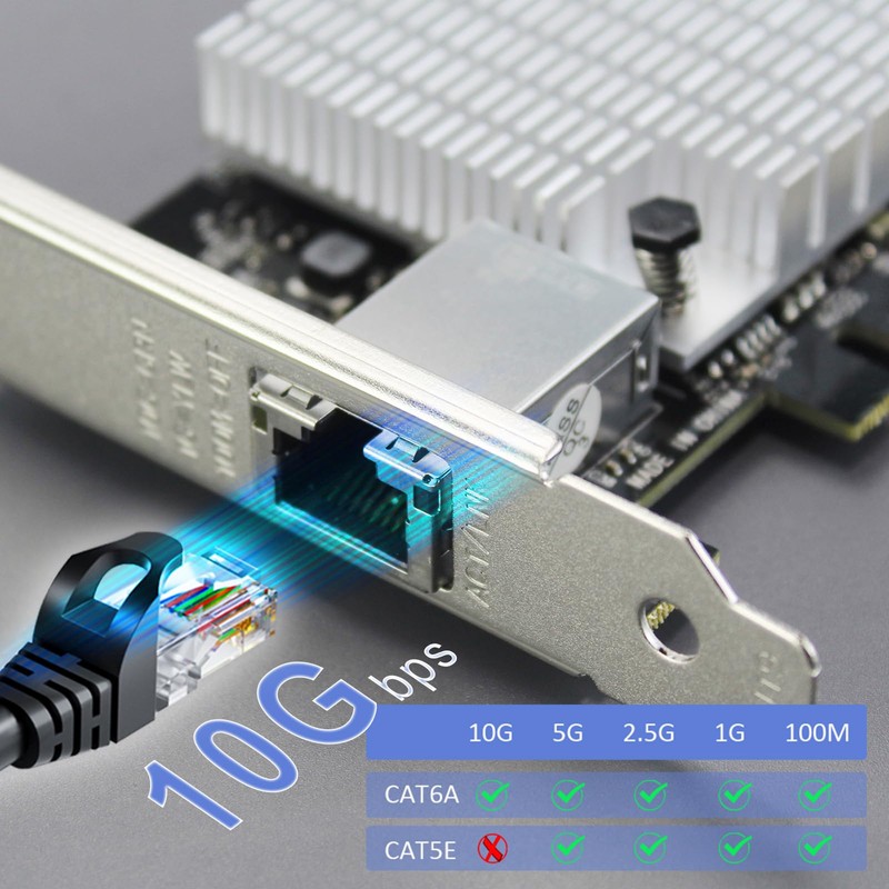 GLOTRENDS ST7357 10Gb RJ45 Ethernet Network Card with Marvell AQtion