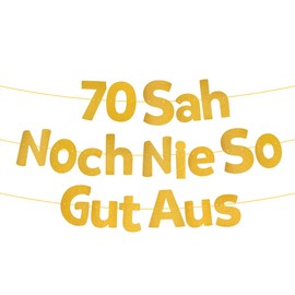 Glitter Banner for 70th Birthday, Funny Birthday Banner