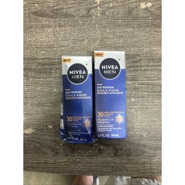 NIVEA Lot Of 2 Nivea Men Age Defense Daily Face Moisturizer w/SPF 30 - 1.7 fl oz - NEW