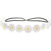 White Daisy and Sunflower Boho Headband, Floral Crown Hair Wreath