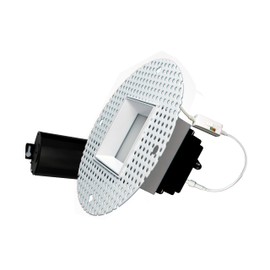 Perlglow 4 inch Trimless Slim Square Downlight Luminaire, White Finish, LED Recessed Light Fixtures -15W=150W Dimmable IC Rated - CRI 90+, 1350 Lumens, ETL Listed, 5CCT 2700K|3000K|3500K|4100K|5000K