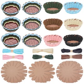 FREEBLOSS 12 Set Basket Weaving Kit 6 Colors Basket Making Kit for Beginners Creative Woven Bowl Raffia Basket Arts and Crafts Projects with Video Tutorial Easter Basket Activities for Easter Eggs