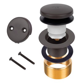 Bronze Bathtub Tub Drain Conversion Kit with Two-Hole Overflow Faceplate, Minupwell Tip-Toe Replacement Bath Tub Drain Trim Kit with Universal Fine/Coarse Thread Assembly，Oil Rubbed Bronze