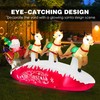 ZPISF 10 FT Santa Sleigh with Reindeer Christmas Inflatables Outdoor