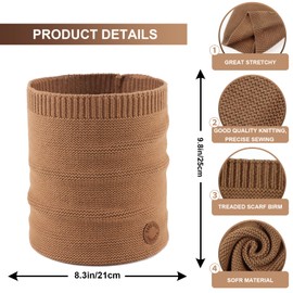 Knitted Baby Boys Girls Scarf Warm Autumn Winter Toddler Scarves Cotton (Walnut)