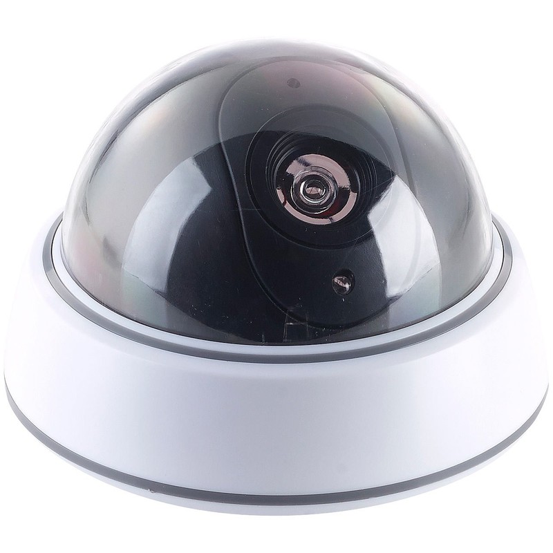 VisorTech Dummy Camera: Dome Surveillance Camera with Transparent Dome and