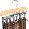 16 Hooks Belt Hanger Wooden Belt Rack, Space Saving Closet