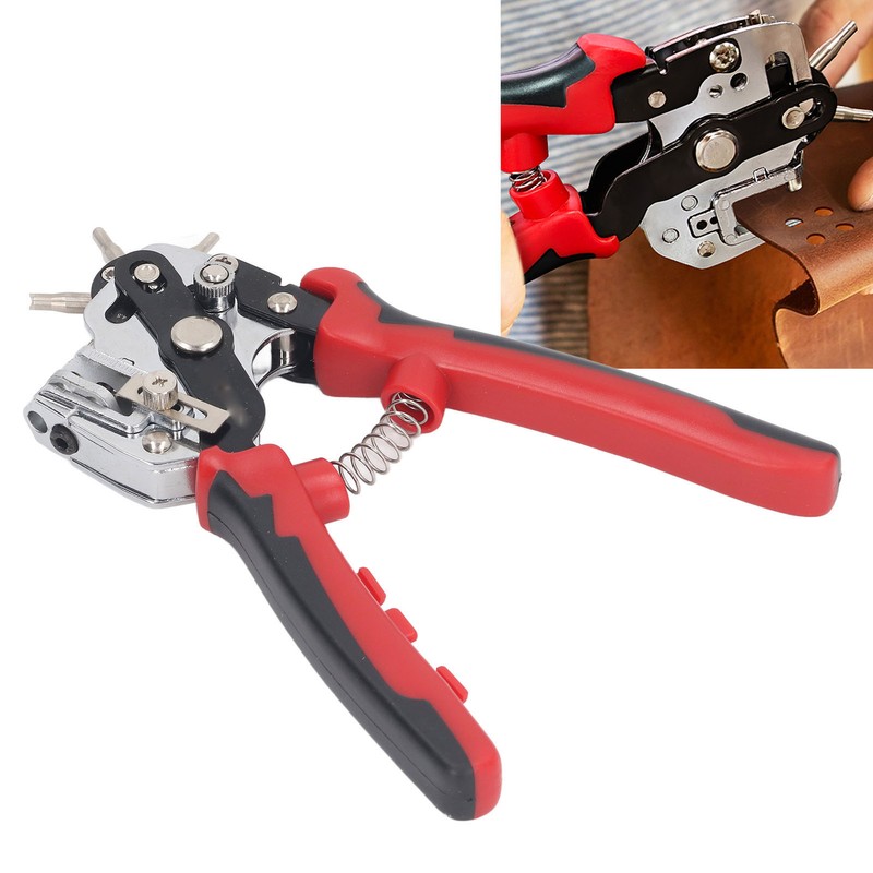 Leather Hole Punch 6 Holes 360 Degree Rotating Adjustable Margin