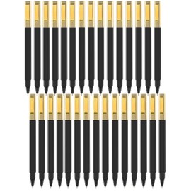 Aozora Aesthetic Pens Ballpoint Super Smooth Writing Pens Bulk 30 pack Medium Point 1.0mm No Bleed Pens with Gold Clip Black Ink