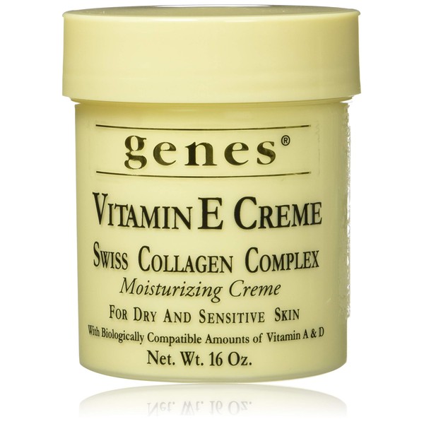 Genes Vitamin E Creme Swiss Collagen Complex Moisturizing Creme for Dry and Sensitive Skin 16 oz
