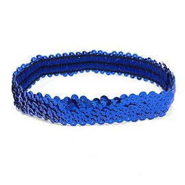 Blue Womens Sequin Polyester Fancy Dress Headband 38 x 3cm