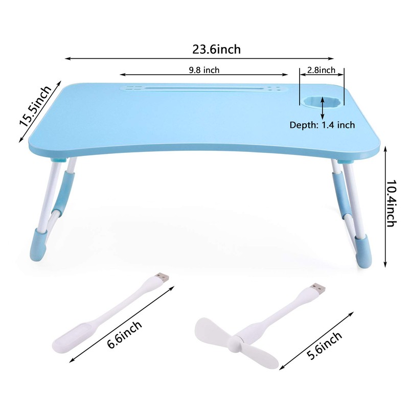 Slendor Lap Desk with Cup Holder, Foldable Laptop Table for