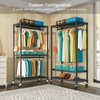 FUTASSI P1 Heavy Duty Garment Rack, 3 Tiers Adjustable Rolling