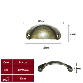 ACBBMNS 30pcs Shell Cup Handles Half Moon Vintage Cupboard Door Knobs Kitchen Cabinet Drawer Cupped Pulls Antique Shell Pulls with Screws (Yellow Bronze)