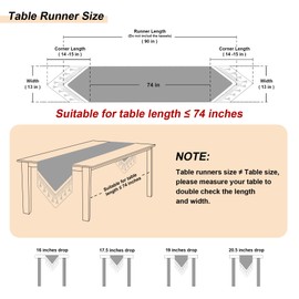 Loom and Mill Luxury Jacquard Table Runner 90 inches Long, Patchwork Design Chenille Dining Table Runners with Tassels for Holiday Table Setting Dresser Kitchen Party(Triangle-Red Gold,13”x90”)