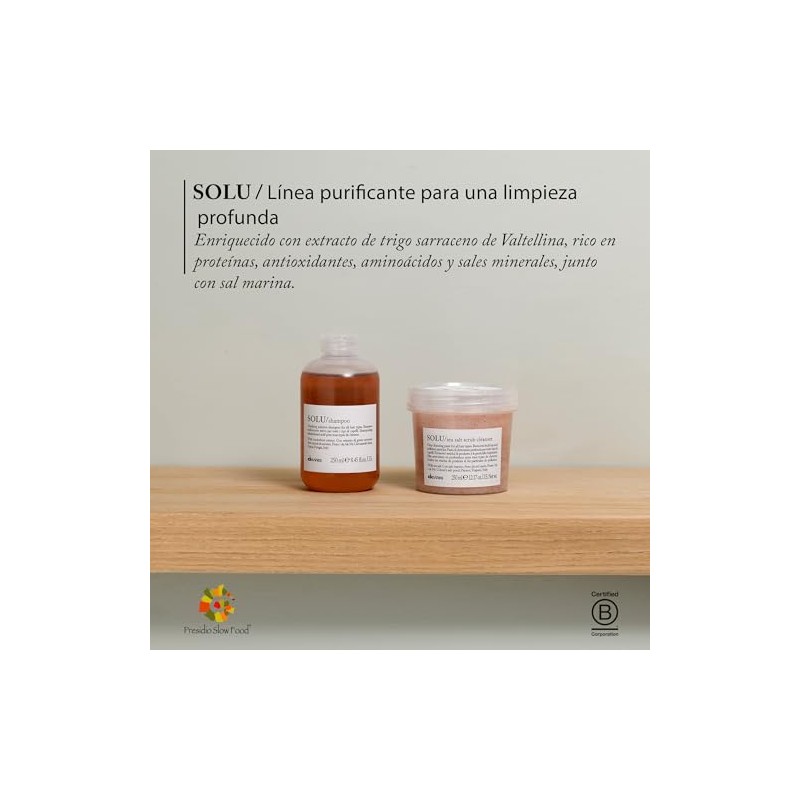 Davines SOLU Sea Salt Scrub Cleanser Exfoliante de sal marina