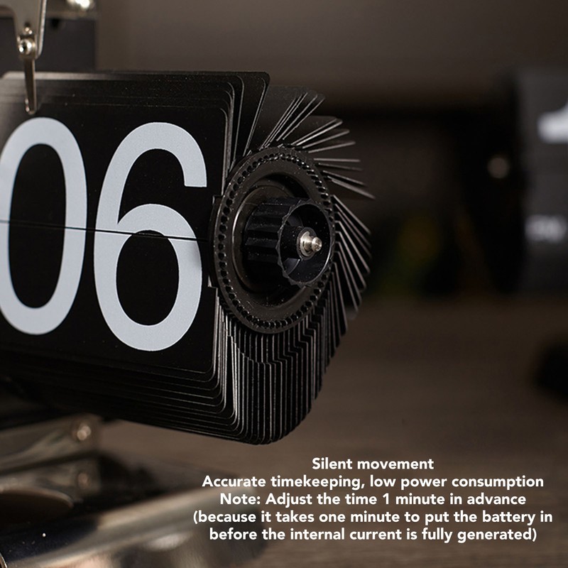 Digital Flip Clock 304 Stainless Steel Retro Battery Powered Mechanical