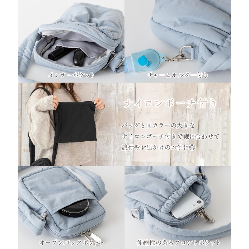 Sleeping Sheep Puff Design, Mini Shoulder Bag, Fluffy, Lightweight, Silver