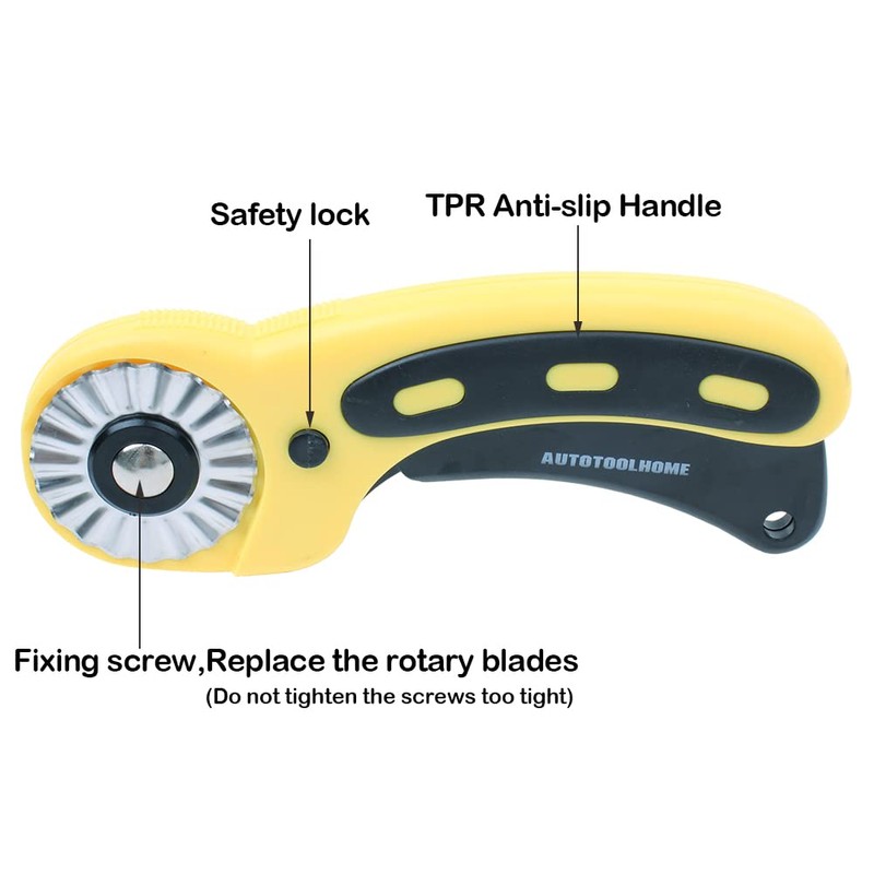 AUTOTOOLHOME 45mm Rotary Cutter Set with 9 Pack Replacement Rotary