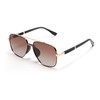 Classic Premium Aviator Sunglasses, Full UV Protection, Black Gold Metal