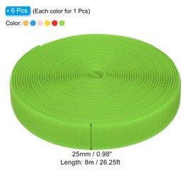 PATIKIL 26.25 Feet Carpet Marker Strips Set, 6 Rolls Nylon Carpet Strips Spots Hook Tape for Classroom Floor Decoration Teacher Education Social Distance, Multicolored