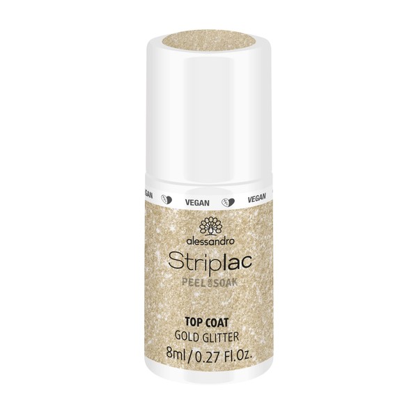 alessandro Striplac Gold Glitter Top Coat - UV Top Coat