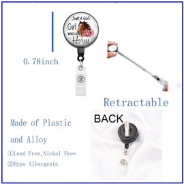 BEKECH Horse Lover Retractable Badge Holder Just A Who Loves Horses Badge Reel Horse Racing Riding Gift Badge Clip (Just A Who Loves Horses)