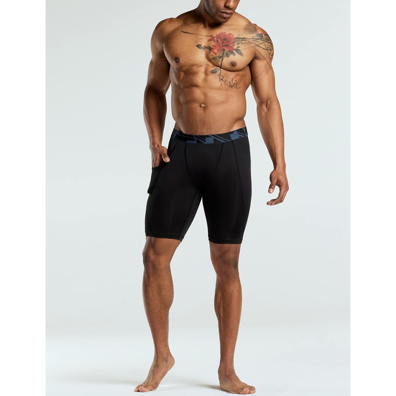 ATHLIO Men's (Pack of 3) Athletic Cool Dry Compression Shorts,