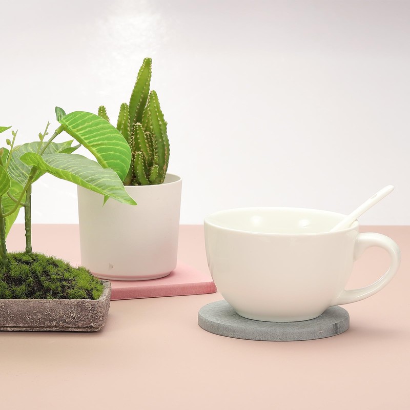 PATIKIL 6Pcs Diatomite Coasters, 3.9" Round Instant Drying Water Absorbing