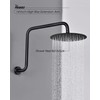 PHASAT 16 Inches Black Shower Head Arm,S Shaped Shower Arm