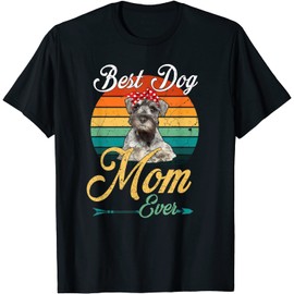 VidiAmazing Best Dog Mom Ever Miniature Schnauzer Mothers Day ds432 T-Shirt Black