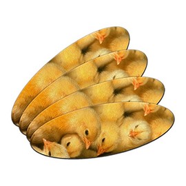 Baby Chickens Chicks Double-Sided Oval Nail File Emery Board Set 4 Pack