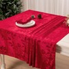 Mebakuk Christmas Jacquard Tablecloth Waterproof Elegant Damask Floral Pattern Table