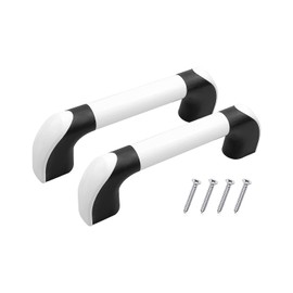 OCHIKI Aluminium Alloy Grab Handles for Golf Cart Camper Cargo Trailer Truck Automotive RV Car Door Assist Handle, Entry Handle Grab Bar Come with Screws, White, 2 Pcs
