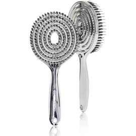 HALOVIDA Cepillo para Cabello con Cerdas Mixtas de Jabalí y Nailon, Cojín de Aire Elástico, Antiestático y de Masaje Capilar, Deja el Cabello Suave y Sin Frizz (1 unidad)