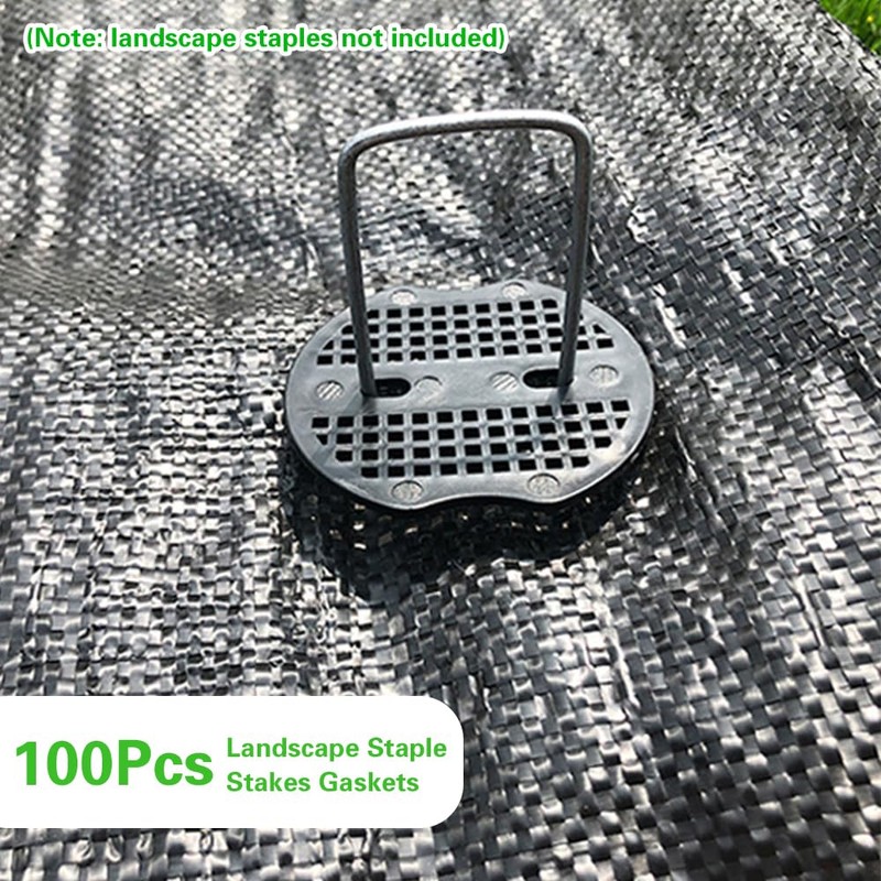 Bakulyor 100pcs Garden Staples Plastic Buffer Washer, Landscape Staple Stakes