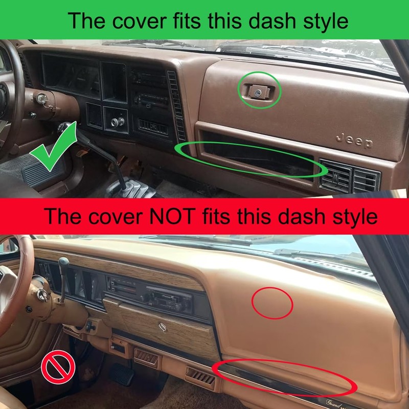 AKMOTOR Dash Cover Mat Custom Fit for Jeep Cherokee Comanche