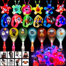 100PCS Halloween juguetes de luz nocturna, regalos de fiesta de Halloween, relleno de bolsas de dulces para clases de Halloween