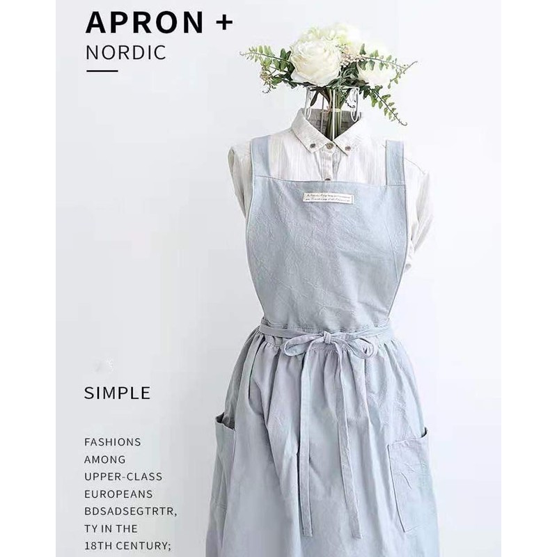 SF-ZXTINP Soft Cotton Kitchen Cooking Apron with Cross Back -
