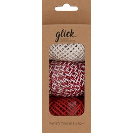 Glick Christmas Twine Ribbon, Multipack Twine Nordic Christmas Paper Ribbon. Red and White Christmas Twine Ribbon, Christmas Ribbon for Gift Wrapping,Multicolor,65 x 170 x 45