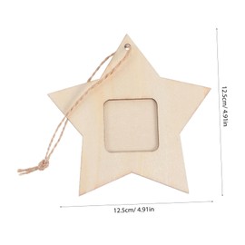 Hohopeti 10PC Mini Wooden Star Photo Frames Unfinished Wood DIY Photo Holder for Bedroom Living Room Porch Decoration Safe Material