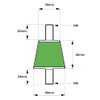 4 x anti-vibration feet/vibration damper (load capacity 60 kg per
