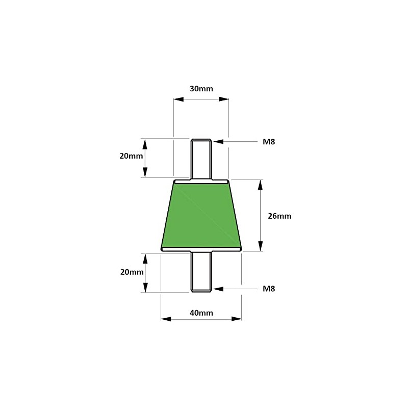 4 x anti-vibration feet/vibration damper (load capacity 60 kg per