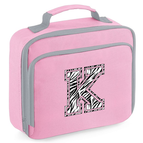 Personalised Zebra Print Initial Lunch Cooler Bag, Custom Nursery Gifts