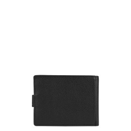 BEMON Italian Wallet for Men Grain Leather 9.5 x 13 x 2 cm RFID Protection Black H9.5 x L13 x P2 cm Classic, black, Classic