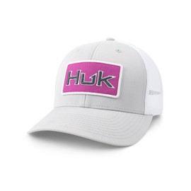 HUK Women's Standard Trucker, Anti-Glare Snapback Fishing Hat, Bold Patch-Harbor Mist