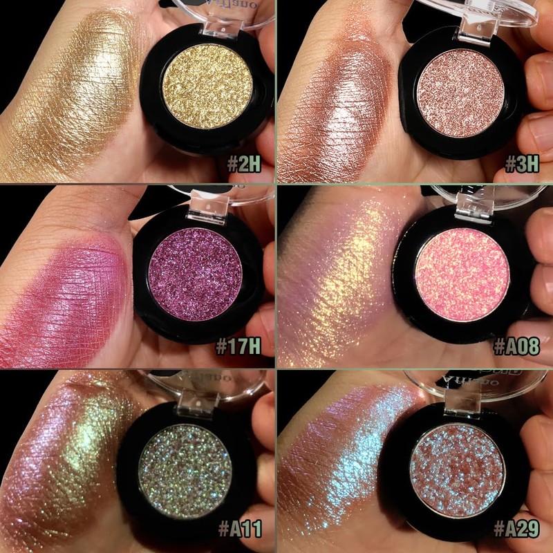 Afflano Duochrome - Ombretto metallizzato, prugna, malva, verde, glitterato, altamente